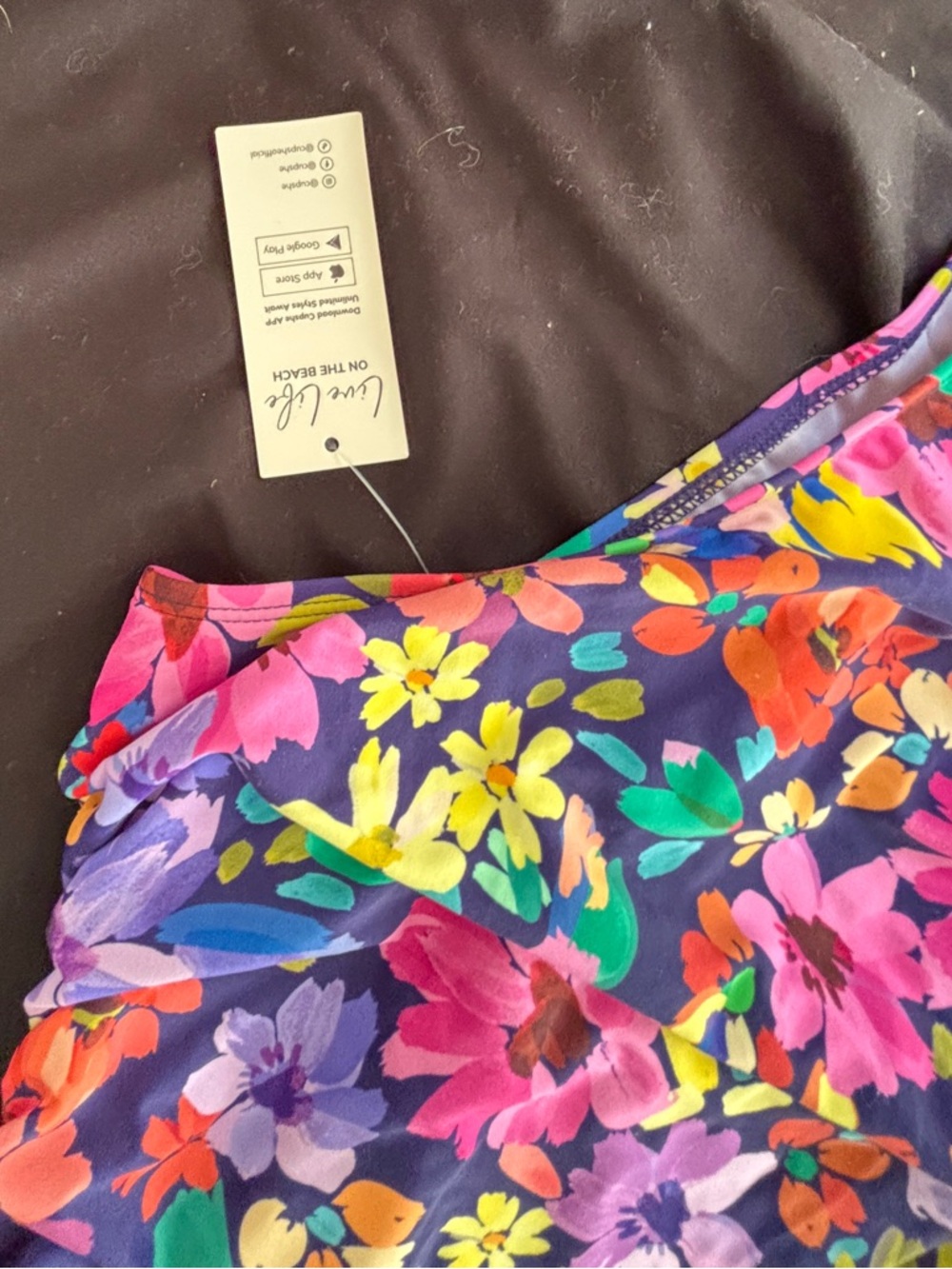 CupShe Purple Floral One-Piece Swimsuit Women’s Size XL New with Tags Floral - Picture 11 of 11